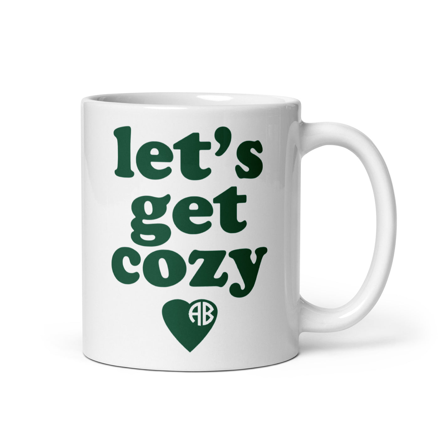 Monogrammed 'Let's Get Cozy' Mug