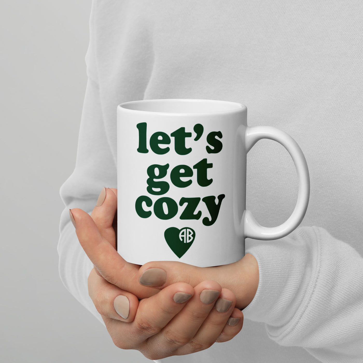 Monogrammed 'Let's Get Cozy' Mug