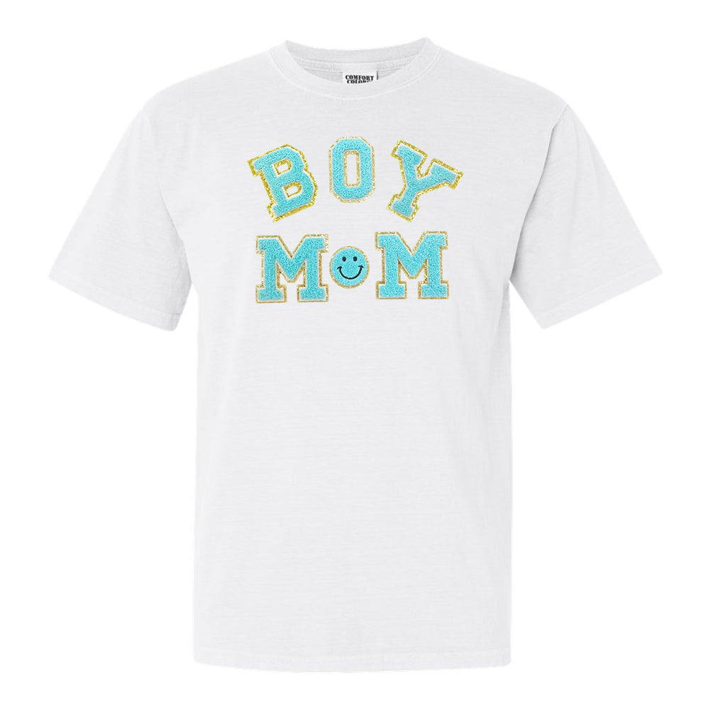 Boy Mom Letter Patch T-Shirt