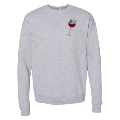 Monogrammed Wine Glass Premium Crewneck Sweatshirt