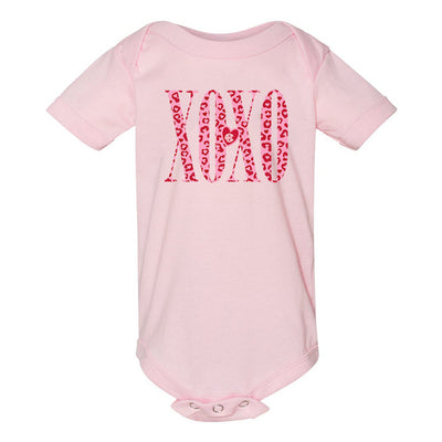 Monogrammed Infant 'Leopard XOXO' Onesie
