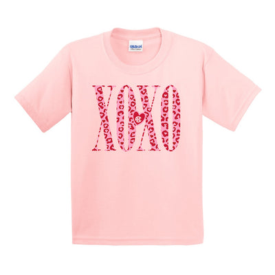 Kids Monogrammed 'Leopard XOXO' T-Shirt