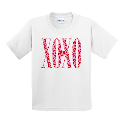 Kids Monogrammed 'Leopard XOXO' T-Shirt