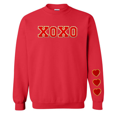 XOXO Red Letter Patch Crewneck Sweatshirt
