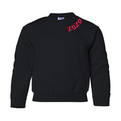 Kids XOXO Shadow Block Embroidered Crewneck Sweatshirt