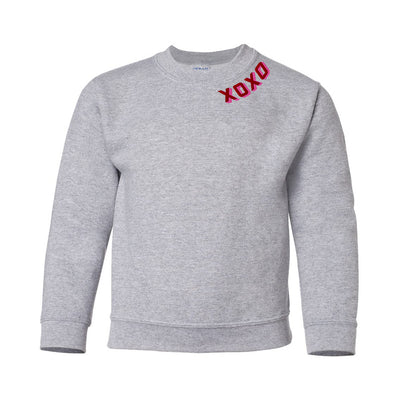Kids XOXO Shadow Block Embroidered Crewneck Sweatshirt